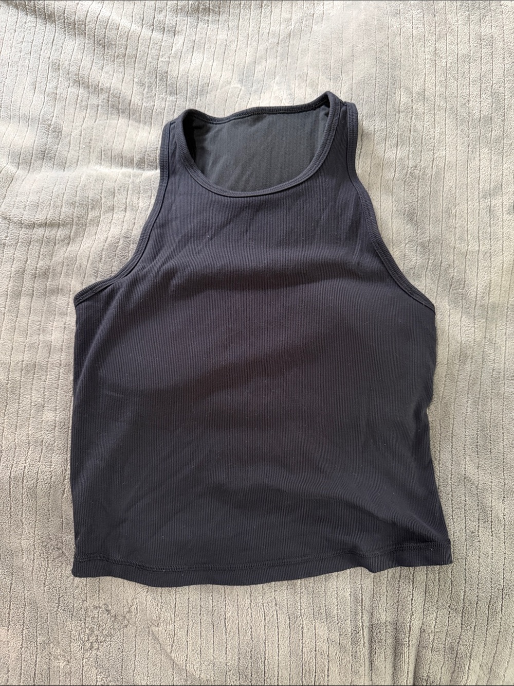 Vuori Black Ribbed Tank Top